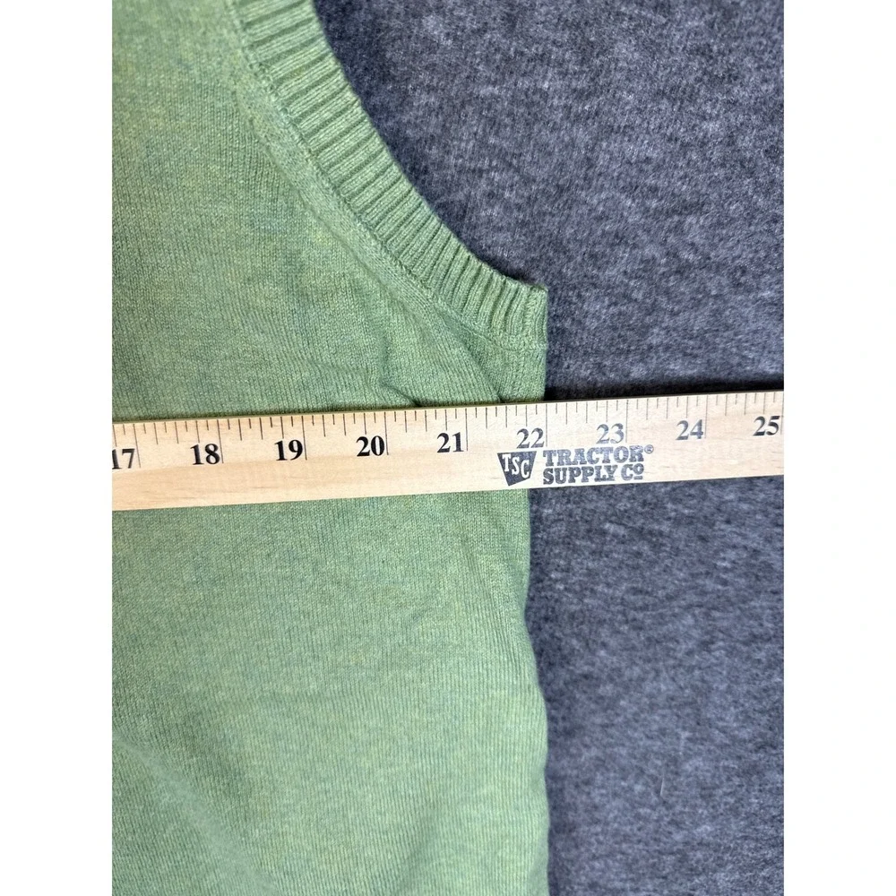 Banana Republic Green Cotton Cashmere Blend‎ V Neck Sweater Vest Mens XL Upscale